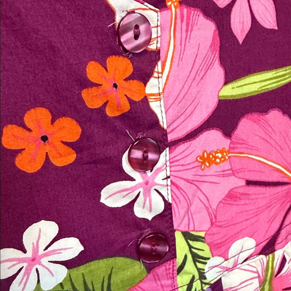 Plus Size 2X Tropical Floral Dress | Desert Shores Pink Hawaiian Resort Dress - Picture 7 of 7